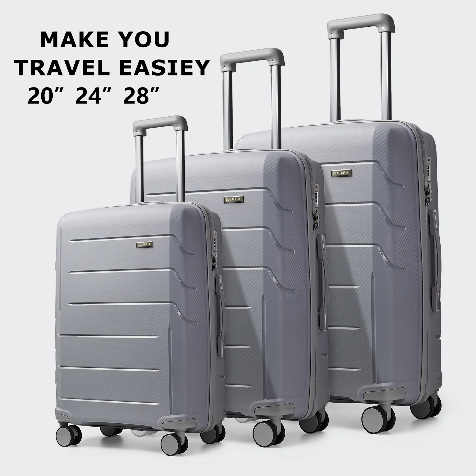 3pcs Travel Suitcase Men Carry-On Luggage Sets, TSA Women Suitcase Rolling Luggage Trolley Case 20 24 28Inch Cabin Suitcase Sets