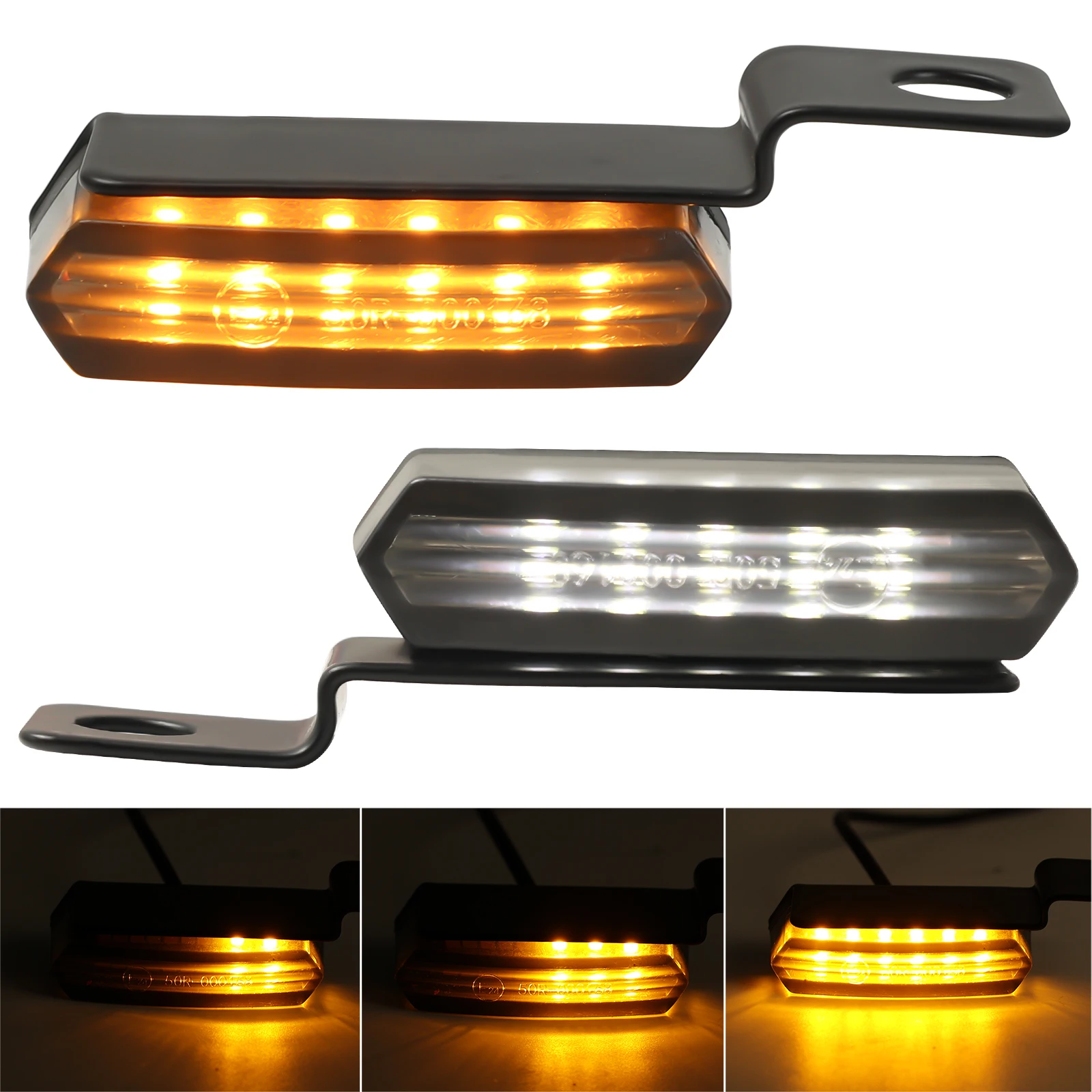 Motorcycle Mini LED Turn signals Handlebar Blinker Indicators Amber Flowing signal lamp DRL for honda yamaha kawasaki cafe racer