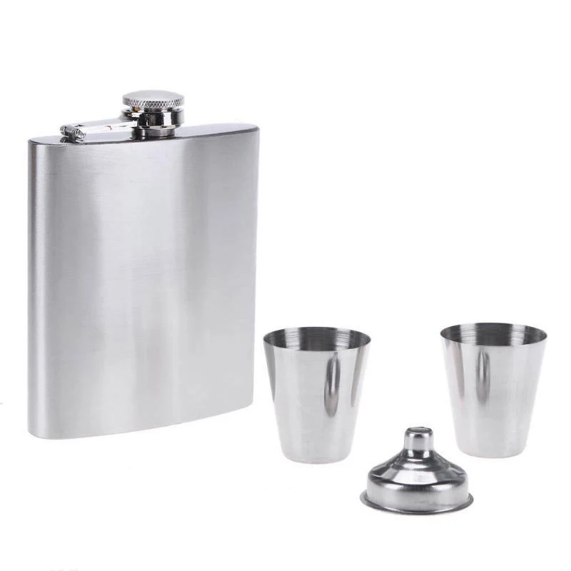 Hot 1-10 Oz Stainless Steel Hip Flask with Funnel Pocket Hip Flask Alcohol Whiskey Hip Flask Screw Cap