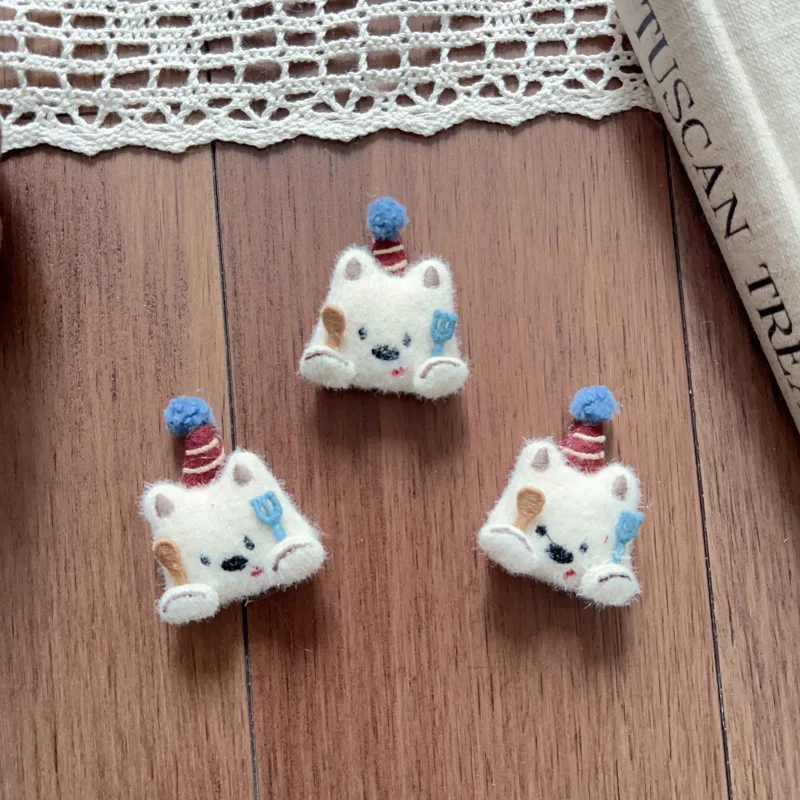 Cartoon Plush Cute Knife Fork Dog Handmade Hair Clip Brooch Pin DIY Accessory for Clothing Embellishment Premium Quality