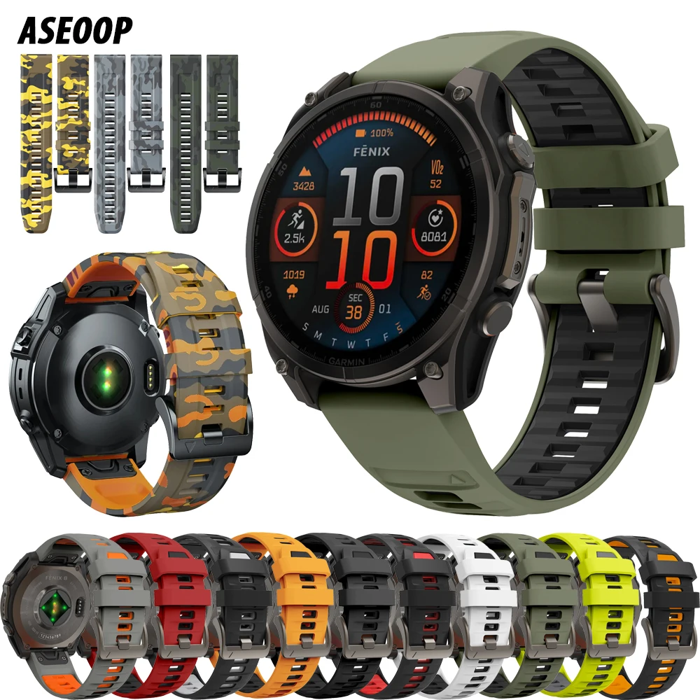 

22 26 мм быстросъемный ремешок для часов Garmin Tactix 8 7/Instinct 2 мужской спортивный браслет Quatix 7/6/5 Fenix 8/E/7X/6X/5X спортивный ремешок