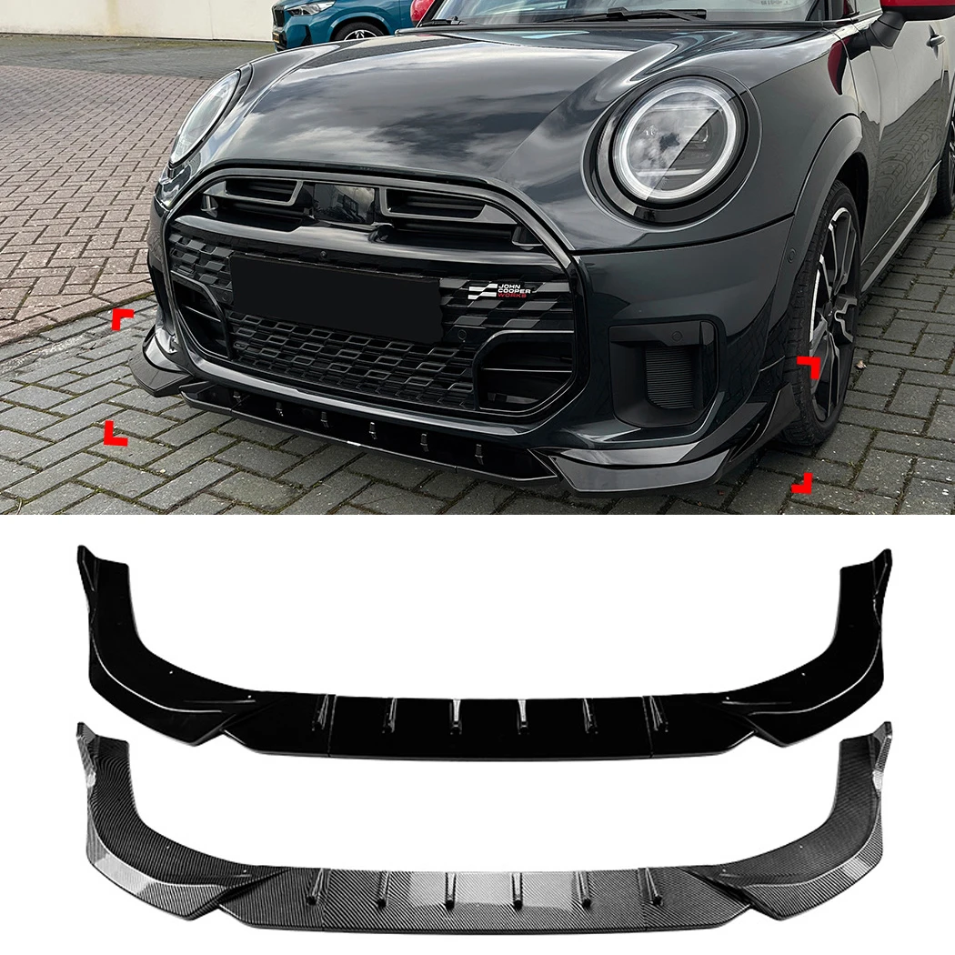 Front Bumper Lip Splitter For Mini Cooper JCW F65 F66 F67 2024+ Spoiler Diffuser Body Auto Kits Tuning Car Accessories