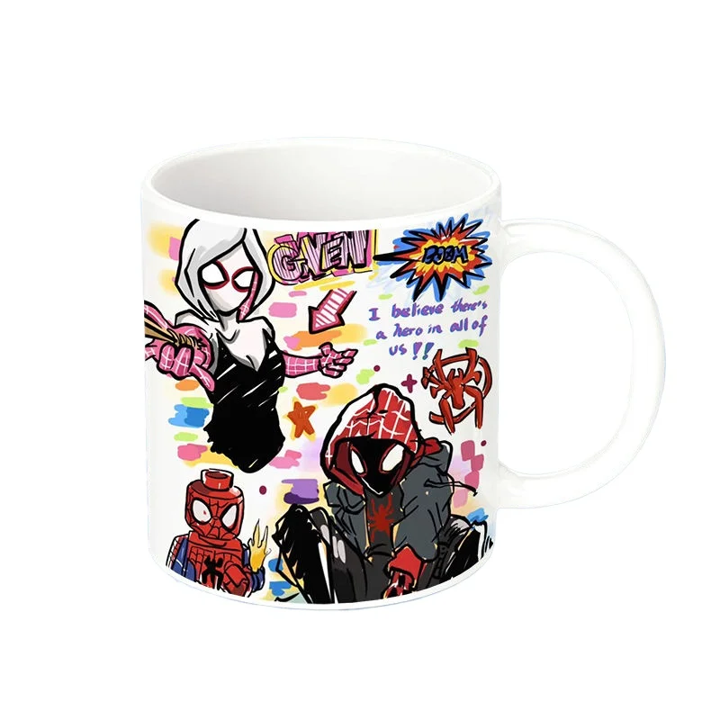 Marvel cartoon creative large-capacity ceramic mug Spiderman personality breakfast milk coffee cup couple water cup holiday gift