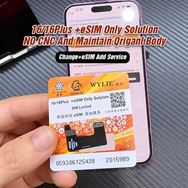 WYLIE eSIM Only Solution For iPhone 15/15Plus 16/16Plus No CNC Maintain Original Body Retain Original eSIM Signal Repair Tools