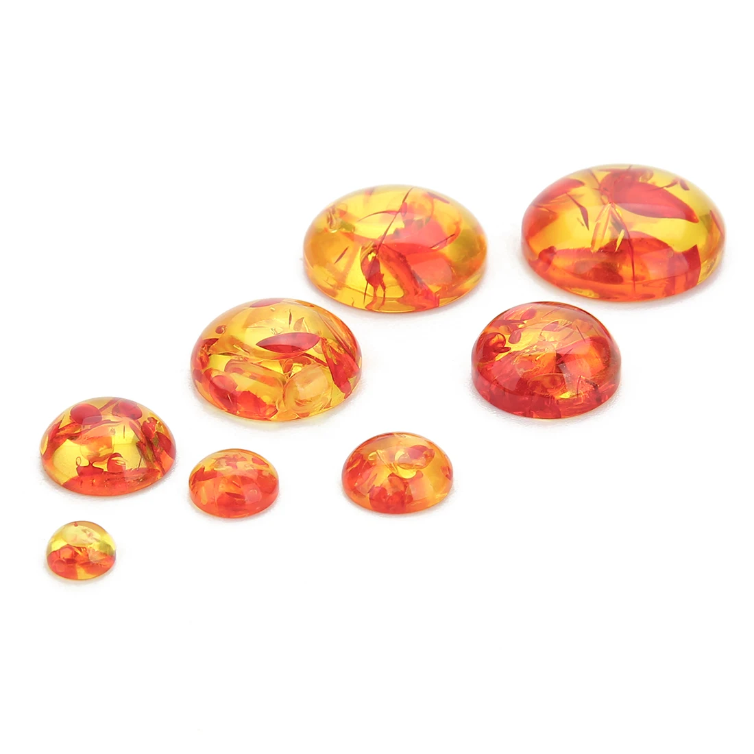 20 قطعة/الوحدة 6 8 10 12 18 20 مللي متر الجولة تقليد العنبر كابوشون لصنع المجوهرات راتنج مسطح كابوشون خواتم ذاتية الصنع قلادة