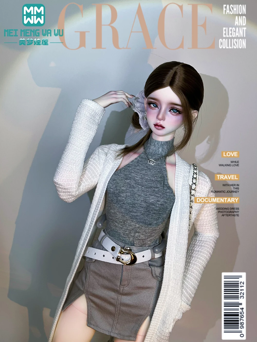 58-63 cm 1/3 BJD Pop Kleding Speelgoed Kogelgewricht Pop Modieuze lange vest Cadeau voor Meisjes