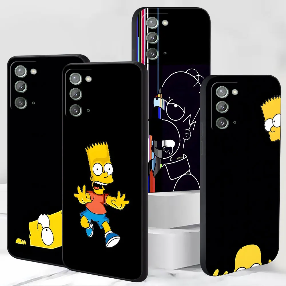 Phone Case for Samsung Galaxy Note 10 Plus 20 Ultra 5G 9 TPU Black Cover Cartoon The Simpsons M12 J6 Plus M02 M22 F12 Shell