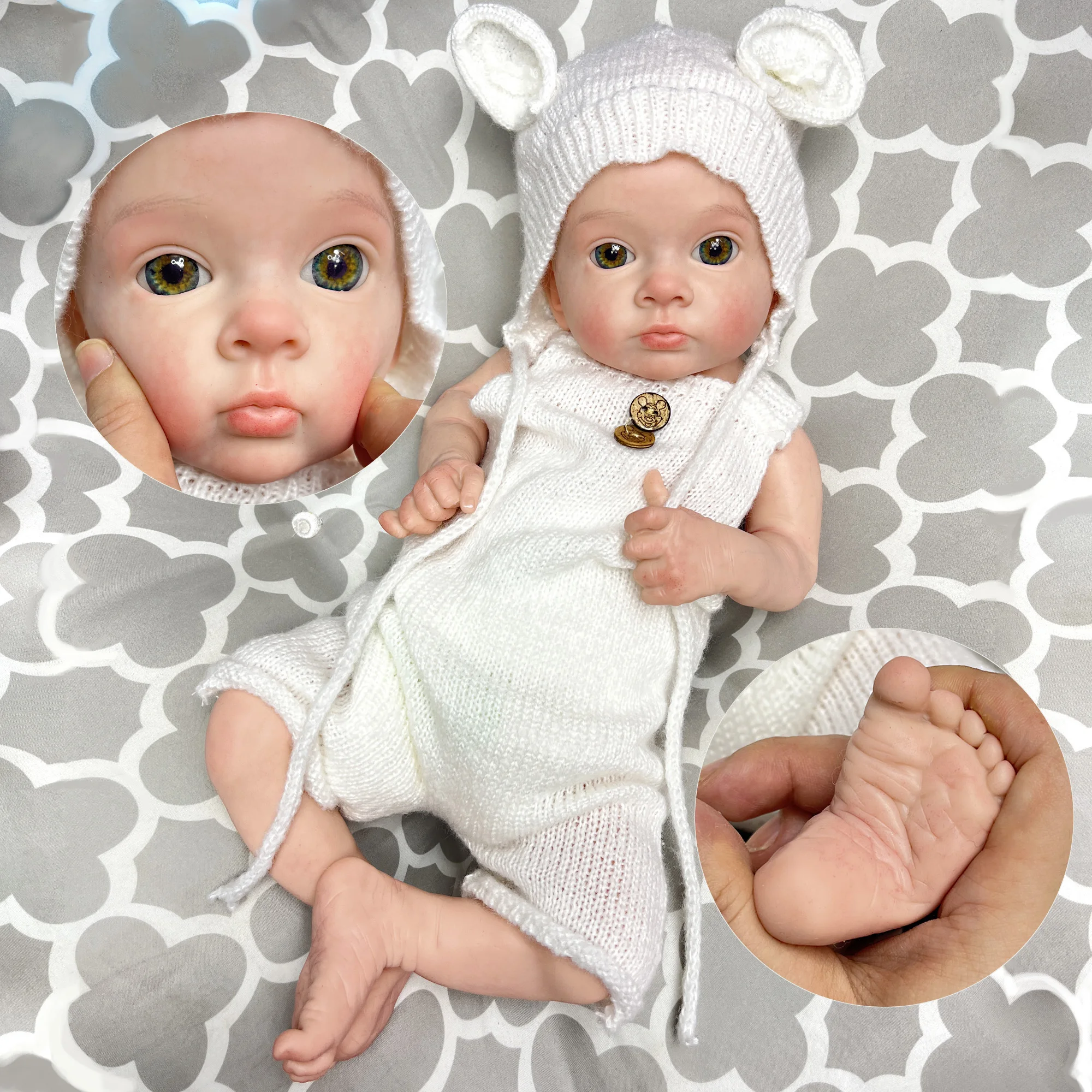 

Attyi 18 Inch 45cm Lifelike Reborn Baby Doll Full Body Solid Silicone Realistic Newborn bebes rerbon silicona