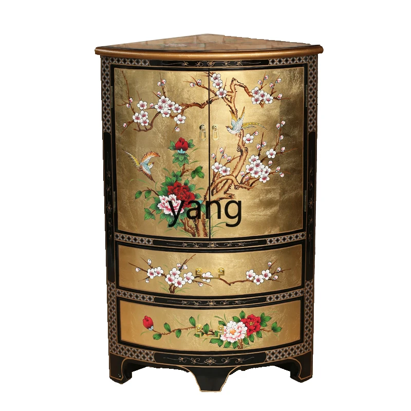 

XYY classical furniture hand-painted furniture Jinbo furniture two bucket double door triangular cabinet