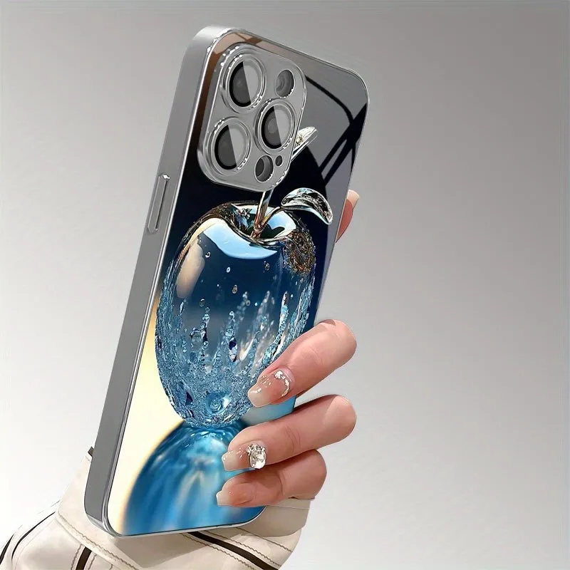 Crystal Water Drop For Apple Pattern Electroplated Phone Case For iPhone 11 12 13 14 15 16 17 Pro Max Plus 16E 17Air Glass Cover - Image 4