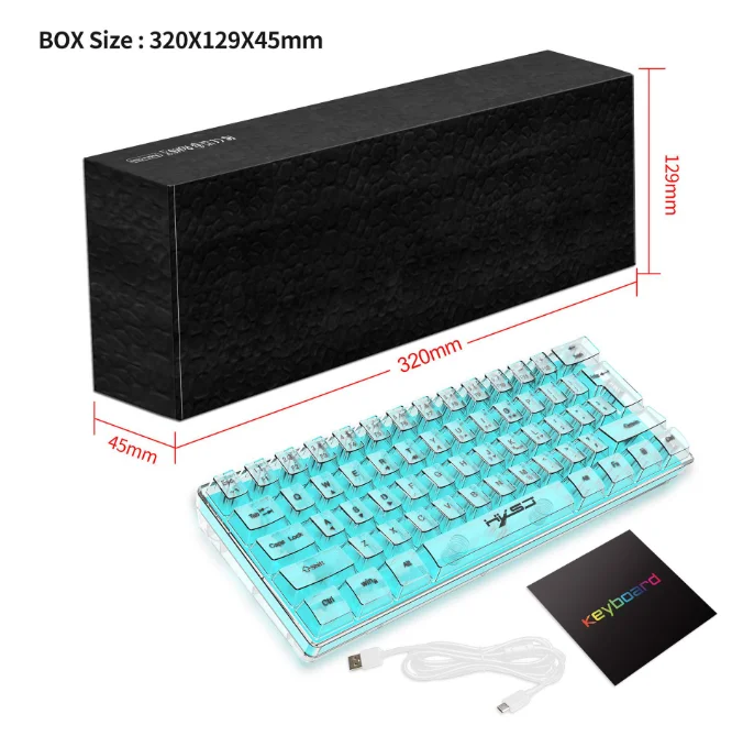 

Mechanical Tactile Keyboard Wired Film Keyboard Fully Transparent Gaming Keyboard Rgb Backlit Mechanical Tactile Gaming Keyboard