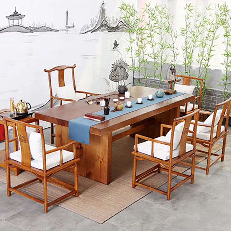 All solid wood meeting guest tea table tea table and chair combination tea shop hotel office
