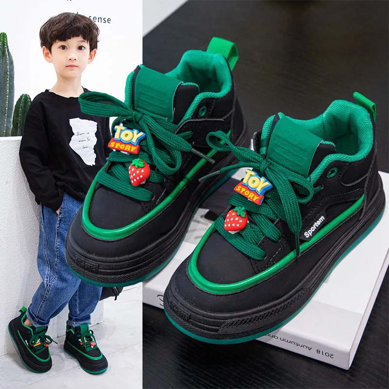 Kids Spring New Sports Shoes Casual Fashionable Thick Soled Shoes Boys and Girls\' Board Shoes Durable Breathable Boys Shoes아동구두