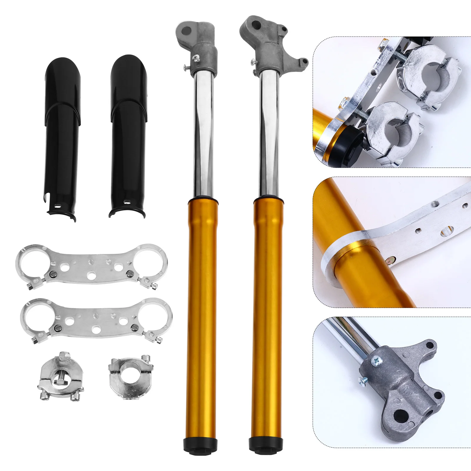 

Front Fork Shock Absorber Suspension Replacement For Dirt Bike Motorcycle Durable Dual Spring Metal Parts Electric Scooter