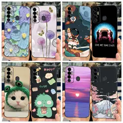 For Tecno Spark 7P Case KF7j Cute Fashion Painted Cover Soft Silicone Phone Case For Tecno Spark 7 Pro Spark7 P Back Cover Coque