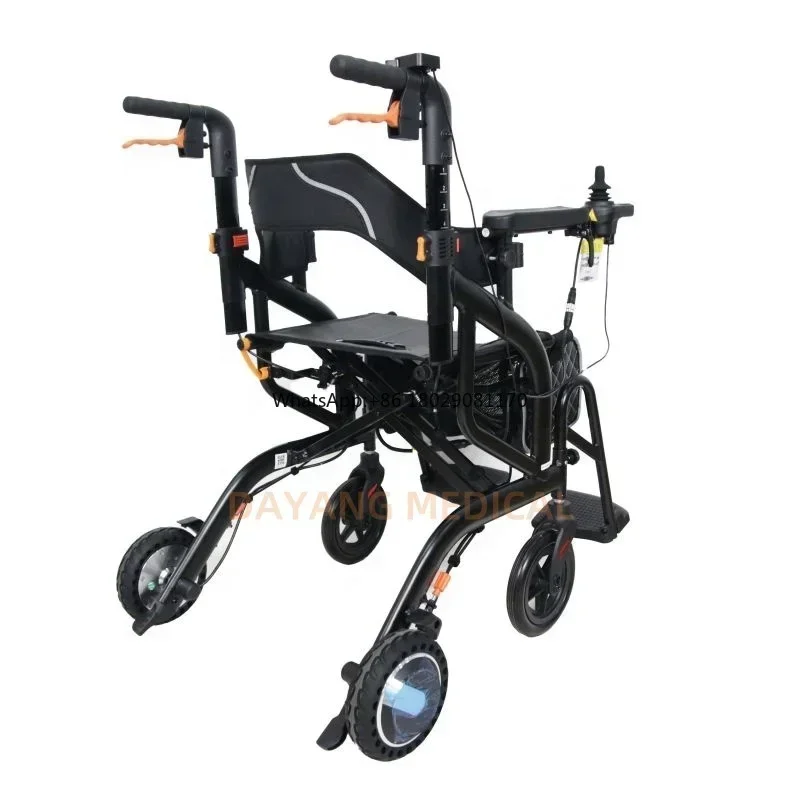 China Aluminum Light Weight Foldable Electric Walking Aid Rollator Rehabilitation Walker With Seat For Disabled Elderly