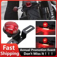 Motorcycle Tail Light With License Plate Bracket Holder Retro Rear Lamp Led For Harley Honda Cafe Racer Custom Bobber Chopper