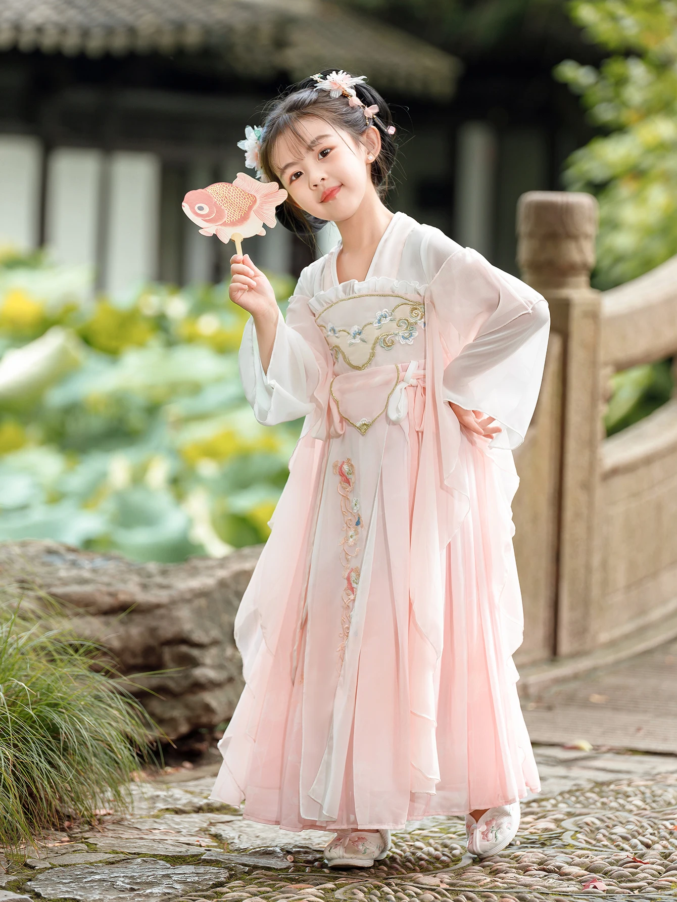 Hot Sale Elegant Long Sleeve Girls Ancient Chinese Traditional Hanfu Dress Stage Performance Tang Suit