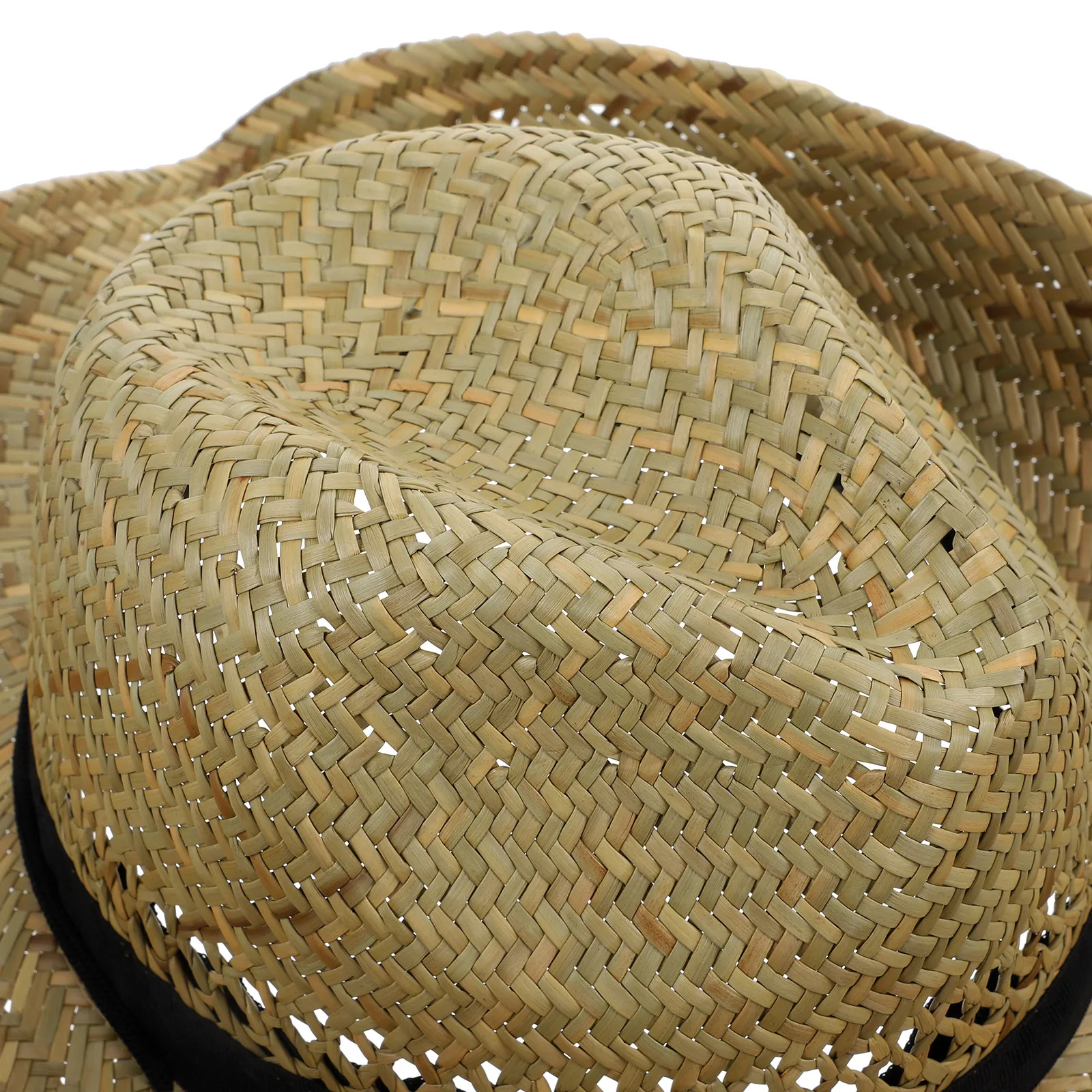 

Black Weave Straw Cowboy Hat Wide Brim Sun Protection Lightweight Breathable Men Women Party BBQ Hats Farmer Costume Big Funny