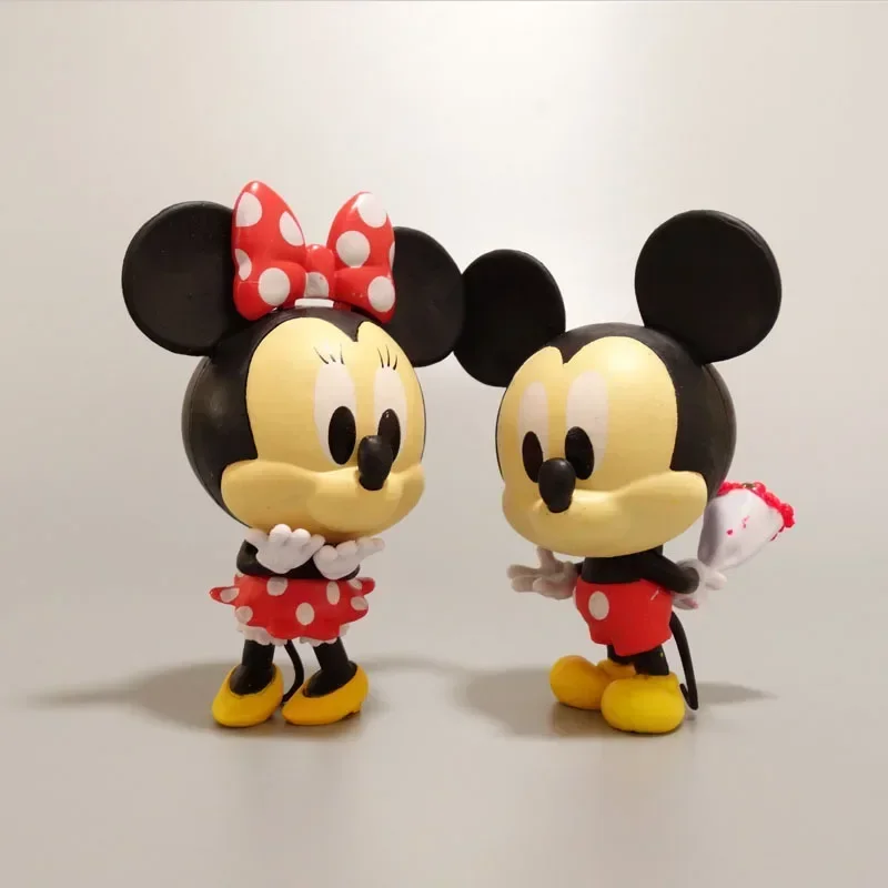 2 Stks/set 8-14Cm Minnie Mickey Mouse Donald Eend Huwelijksfeest Decoratie Pvc Actie Figuur Mini Model Speelgoed Kinderen Geschenken Briquedos