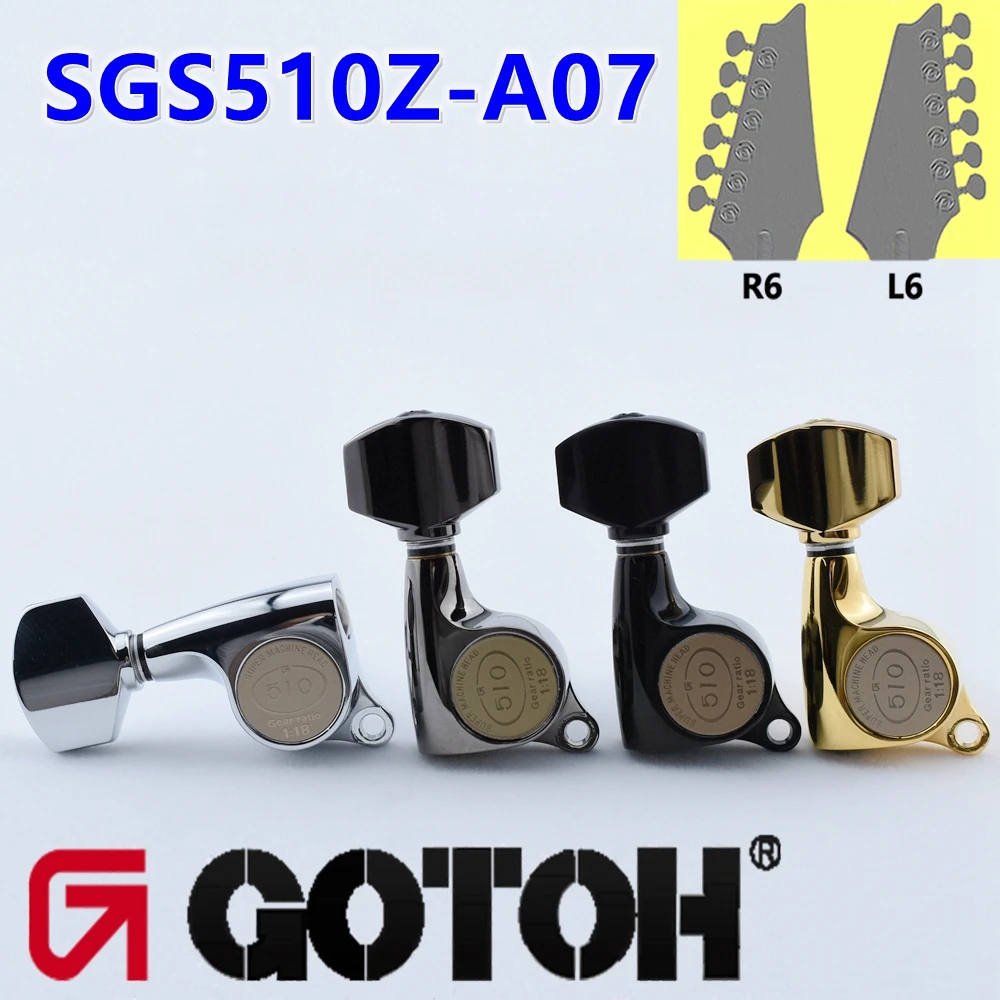 Original Genuine 6 In-line GOTOH SGS510Z-A07  Guitar Machine Heads Tuners  - Made in Japan