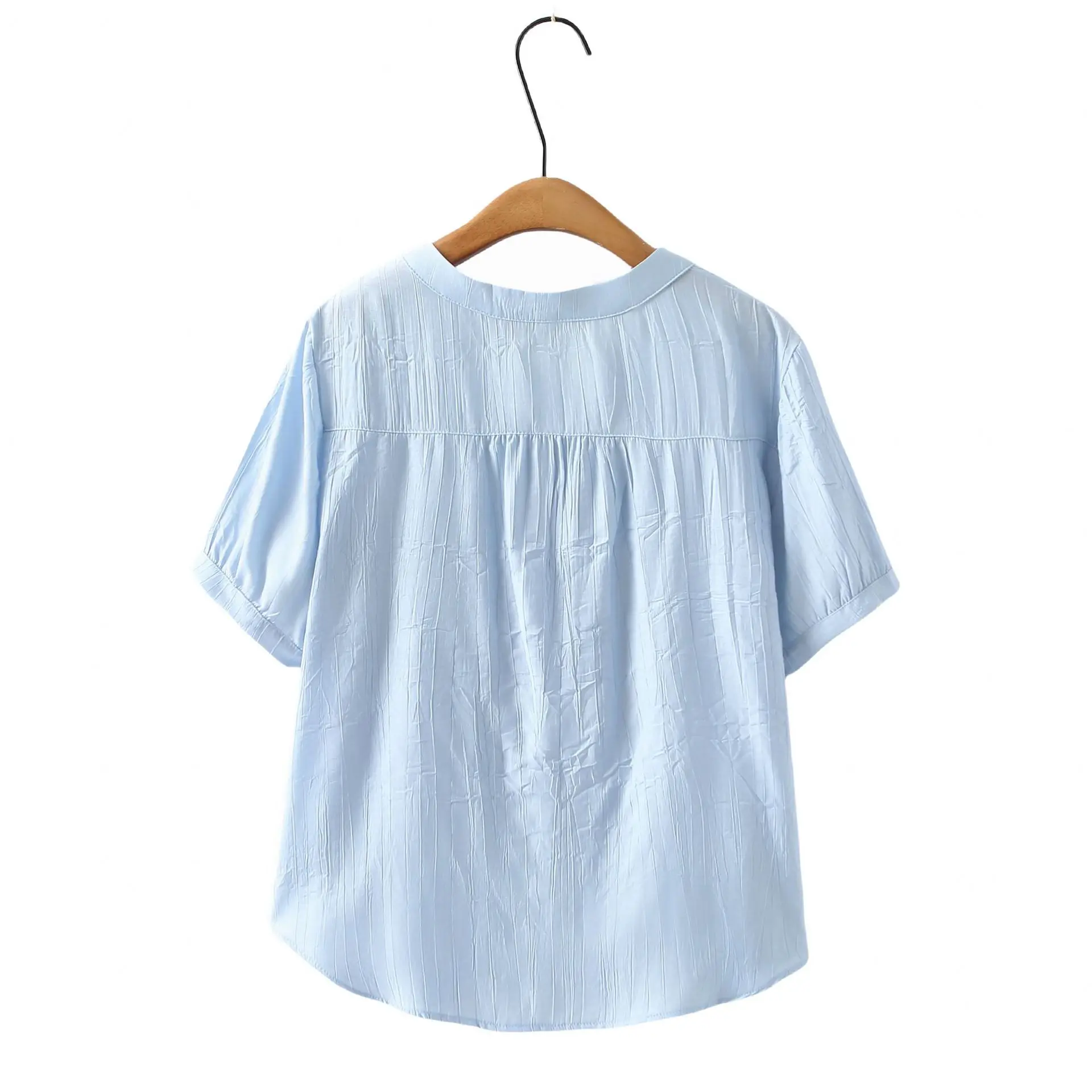 100kg 여름 블라우스 새로운 스타일 얇은 포켓 반팔 셔츠 플러스 사이즈 여성 캐주얼상의 2512