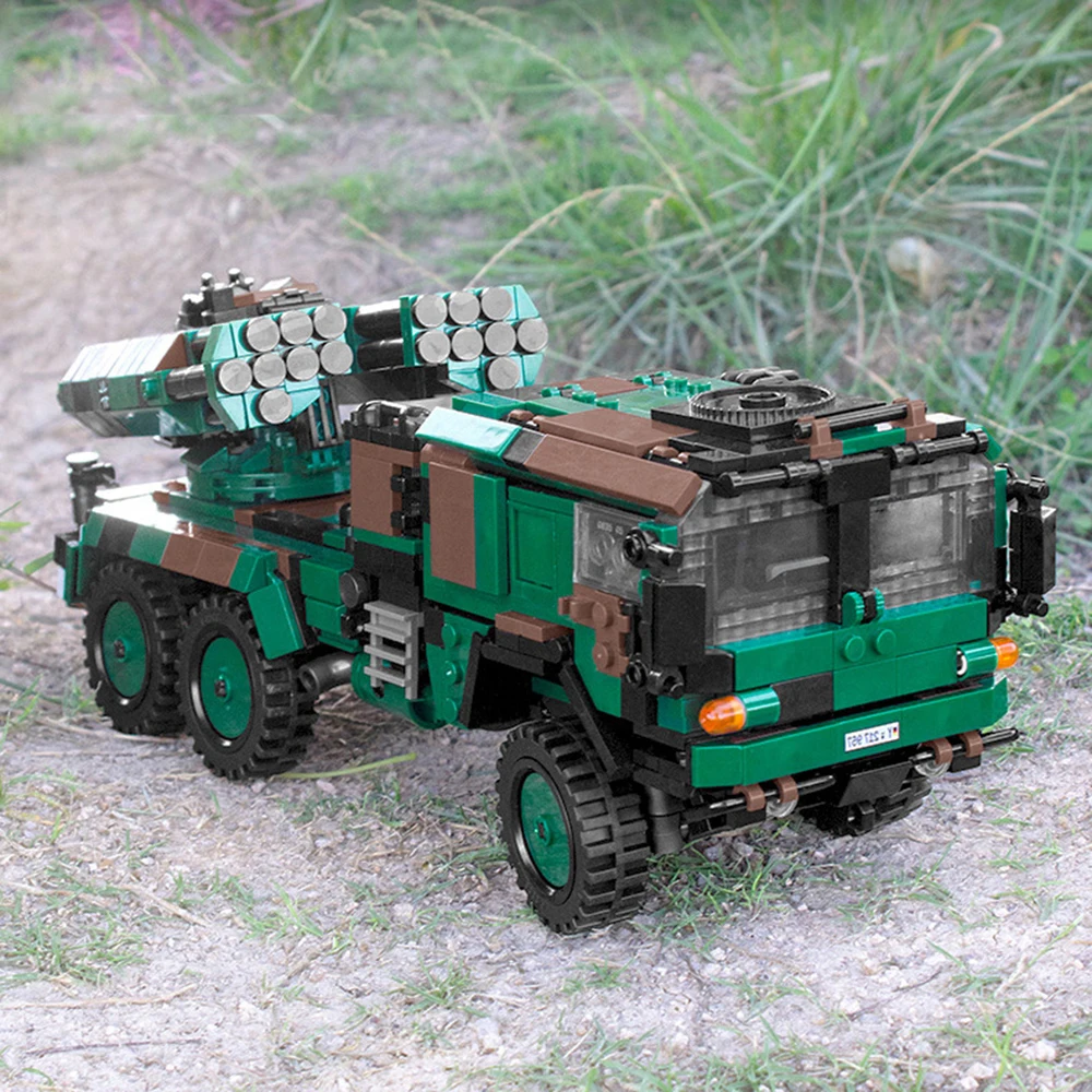 

1:30 Scale Multiple Rocket Launcher Guns Model Modern Military Building Block Ww2 Germany Lars Army Figure Brick Toys For Boys