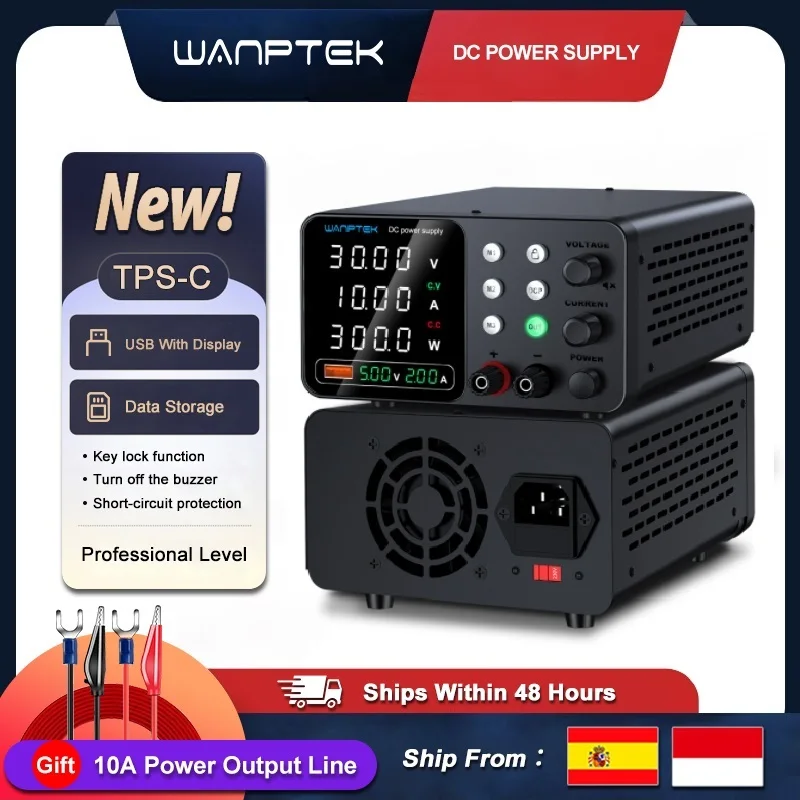 Wanptek alimentation de laboratoire réglable 30V 5A10A 60V5A 120V3A avec fonction de stockage de mémoire alimentation cc