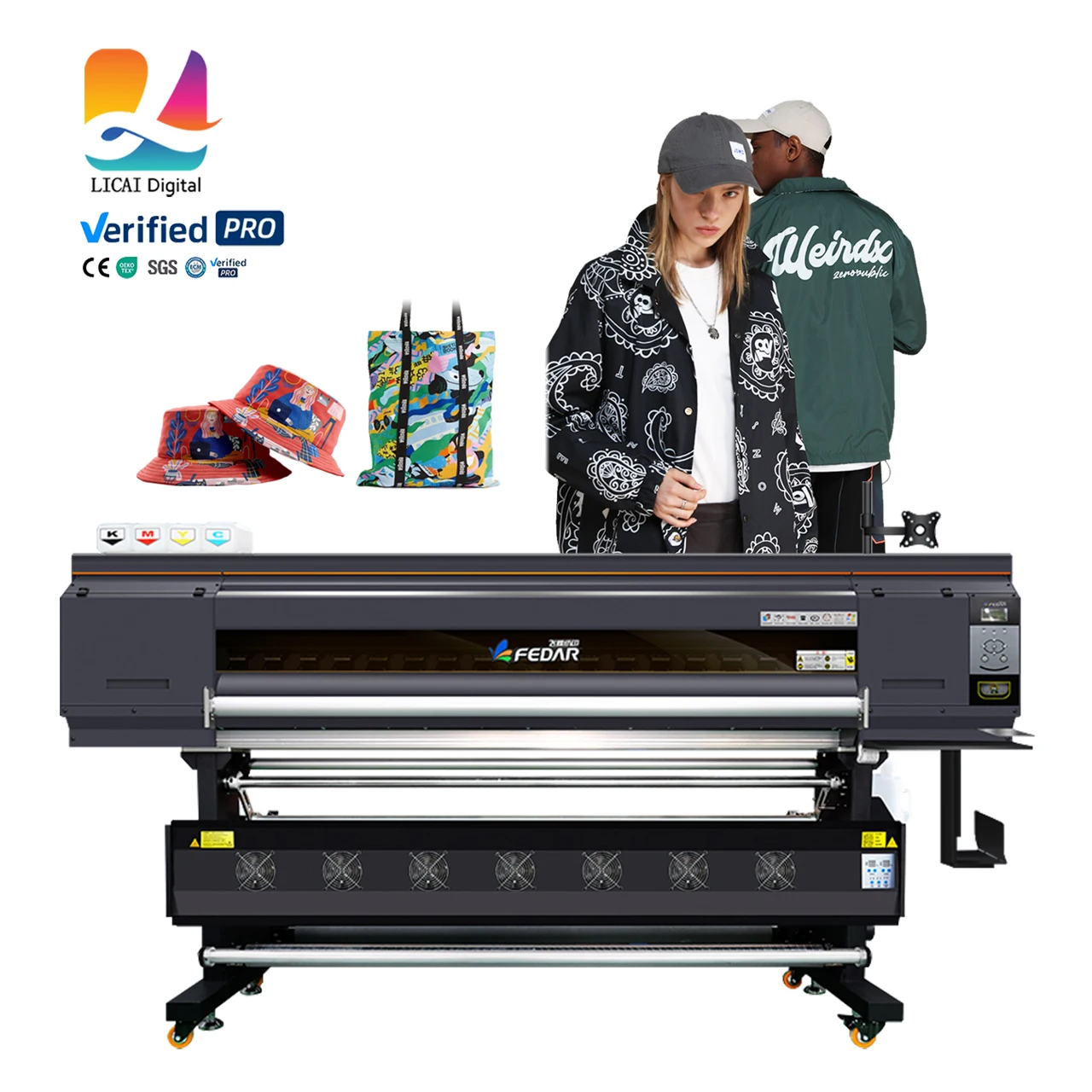 

FEDAR Manufacture Hot Sale 1.9m Width Digital Tshirt Printing Machinery Large Format Sublimation Plotter Printer