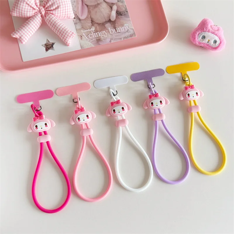 Niedlicher Cartoon My Melody Handy-Handschlaufe aus Silikon, Anti-Verlust-Lanyard, Taschenanhänger für iPhone, Samsung und alle Handys