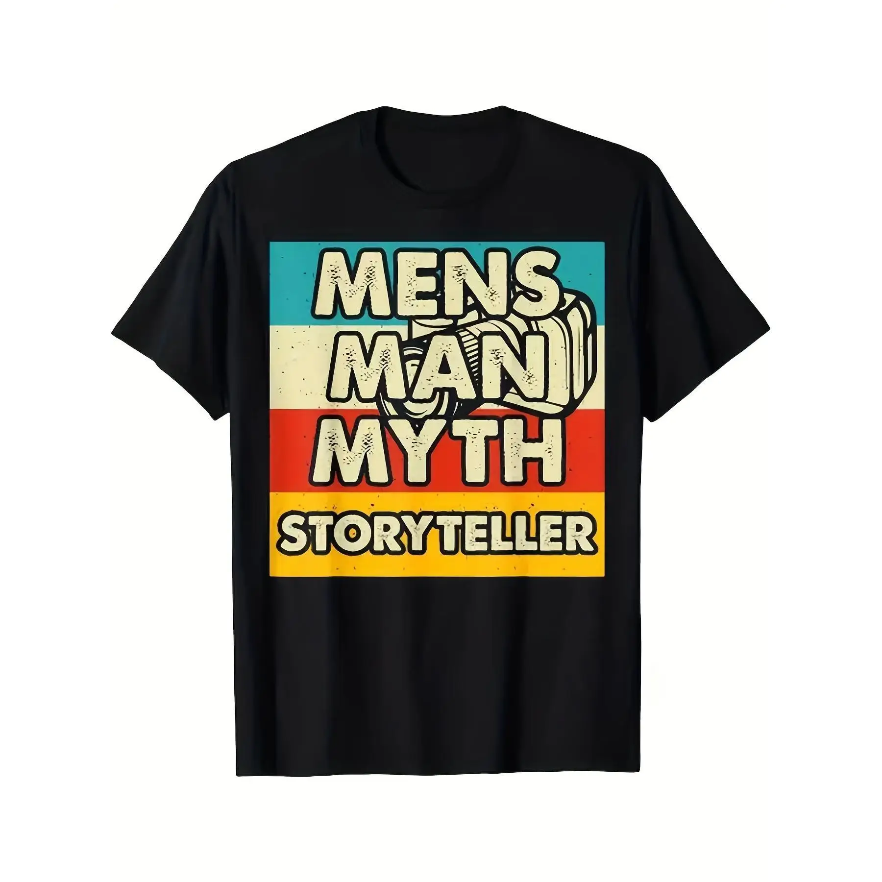 

Mens Man Myth Storyteller T-Shirt Retro Graphic Tee Funny Gift for Dad Grandpa S-3XL