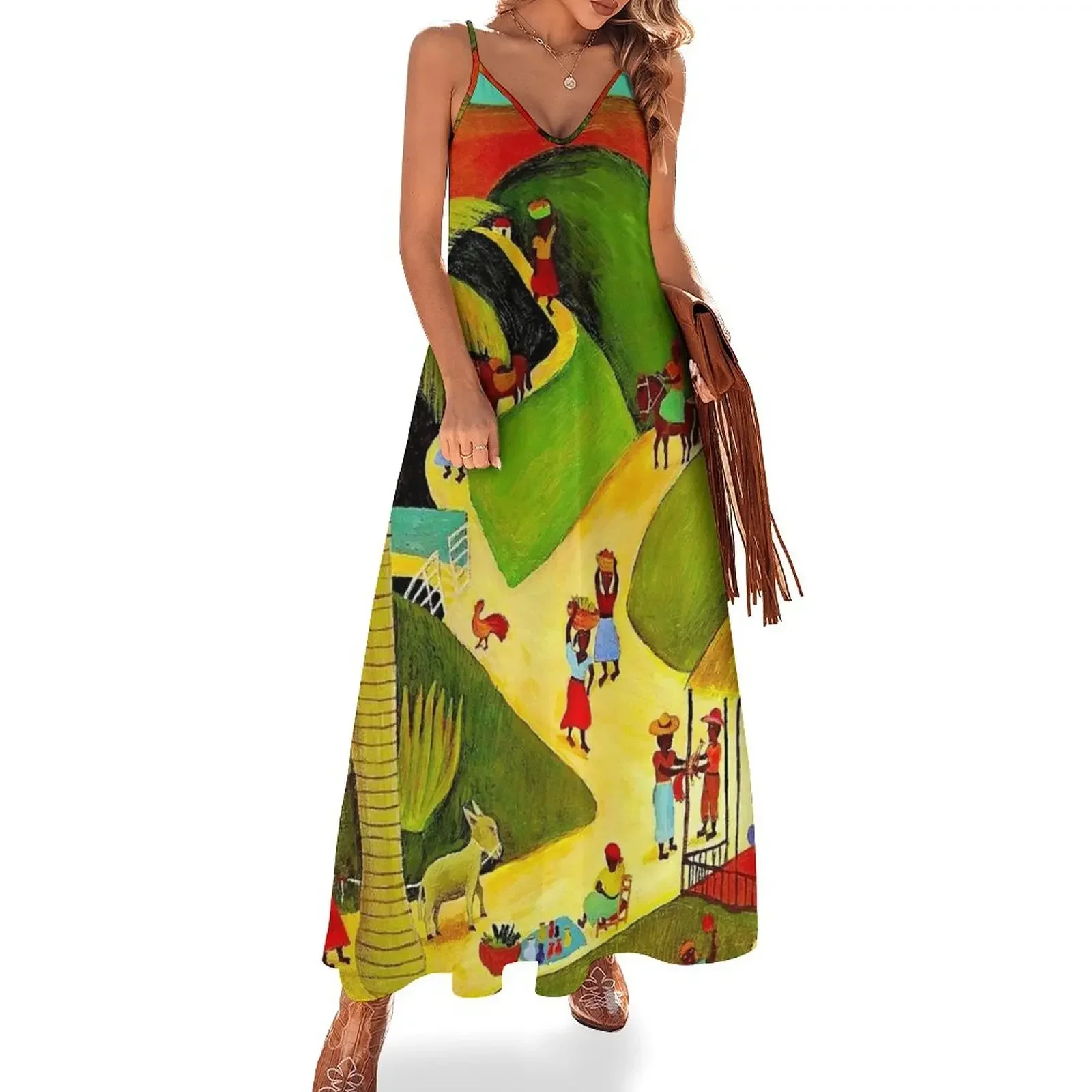 HAITI : Vintage Travel and Tourism Advertising Poster Sleeveless Dress womens clothing luxury woman party dress Dress