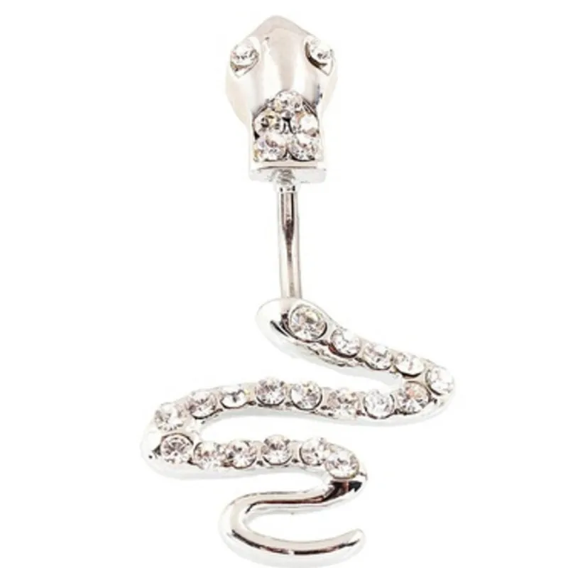 Women Snake Stainless Steel Belly Button Ring Navel Ring Body Piercing Jewelry Gift Accessory