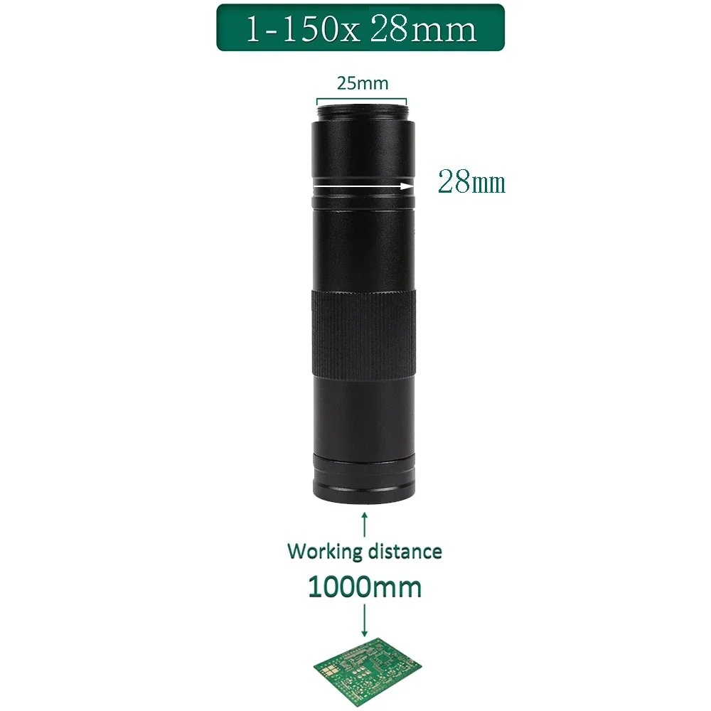 Full HD 4K 48MP HDMI TYPE-C Digital Industrial Microscope 150X Adjustable Zoom Lens Microscope Set For Soldering Enlarge Repair