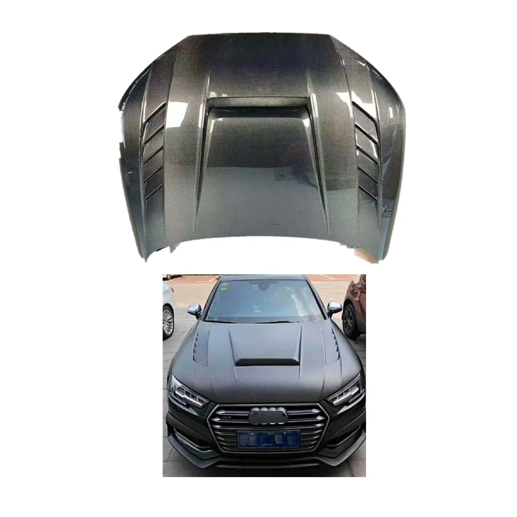 Real Carbon Fiber Engine Hood For 2017-2019 Audi A5 B9 Upgrade LY Style Audi S5 Bonnet