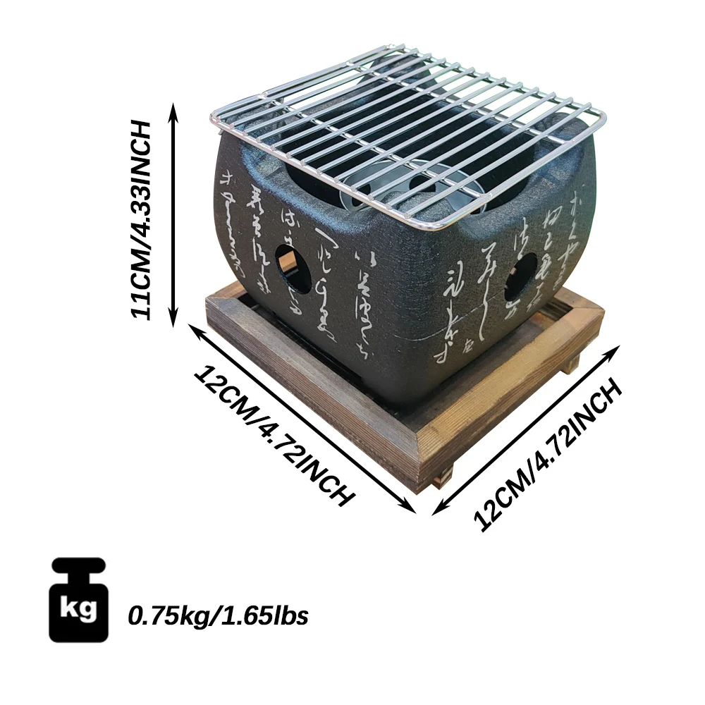 Estufa de leña para acampar, brasero, calentador de leña portátil plegable para caminata, barbacoa, parrilla de carbón