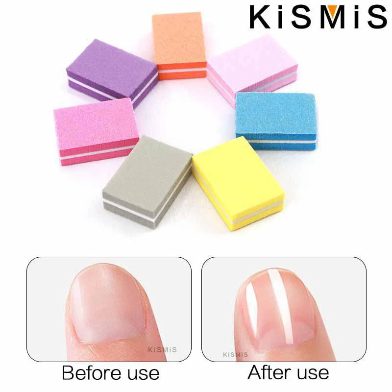 10 قطع من إسفنجة الرملي الصغيرة، أداة مانيكير لملفات الأظافر من الأكريليك، ملحقات العناية بالأظافر الاحترافية