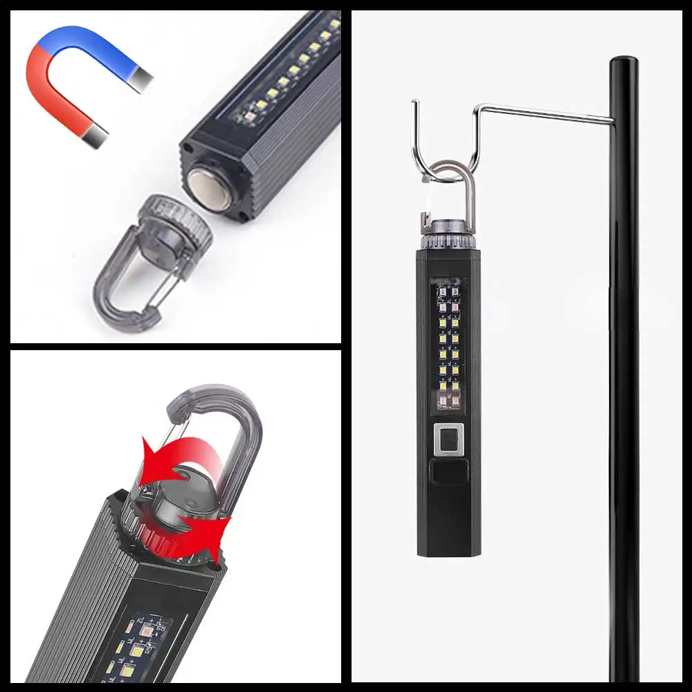 30W LED white laser flashlight 1200LM long beam digital power display with magnet hook IPX4 multi-function led Type-c flashlight