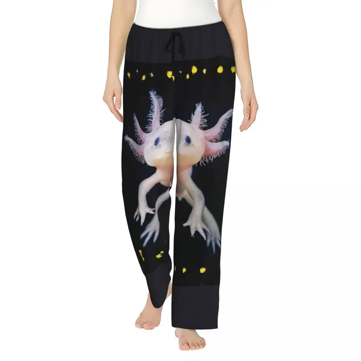 Custom Axolotl Women Pajama Pants Lounge Sleep Sleepwear Bottoms with Pockets
