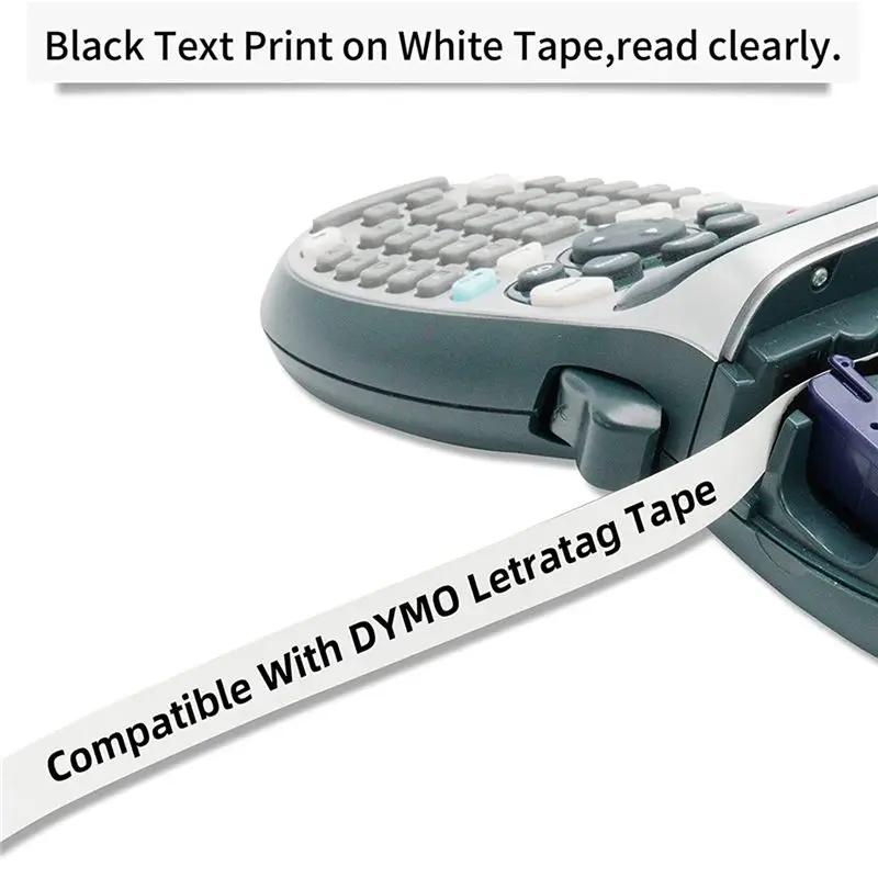 Efficient 30Pcs Label Maker Refills For Dymo Letratag Refills 12Mm X 4M White Plastic Label Tape For Letra Tag Plus LT Label Mak