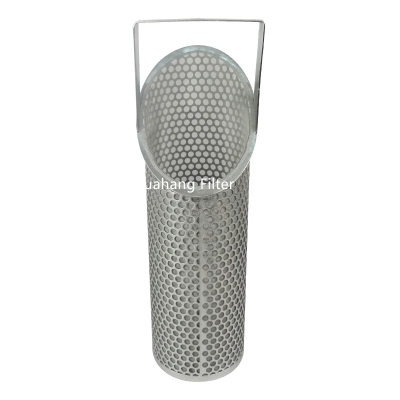 Cleanable porous stainless steel basket filter element wire mesh basket filter industrial strainer for liquid filtration