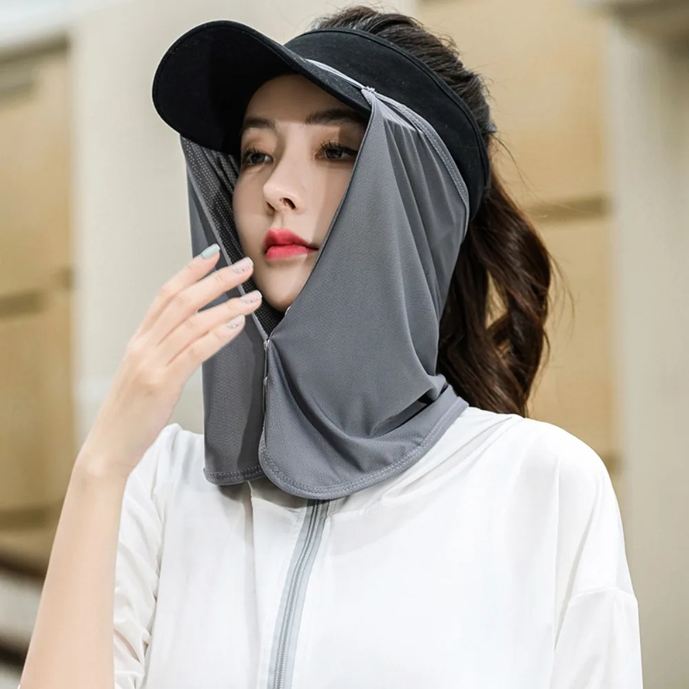 UPF50+ Anti-UV Ice Silk Sunscreen Mask Skin Friendly Outdoor Sports Face Cover Scarf Breathable Scarves Mask Veil