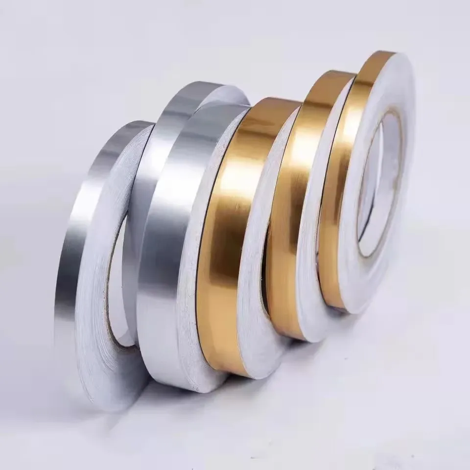 20M Self-Adhesive Tile Stickers Tape Floor Waterproof Wall Gap Sealing Strip Gold Silver Tile Beauty Seam Sticker Home Decoratio