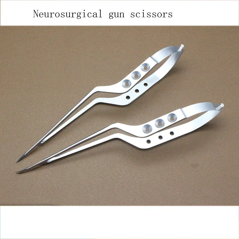 Stainless steel gun-shaped scissors and microscopic scissors gun-type reed tissue scissors and neurosurgical microinstruments fo