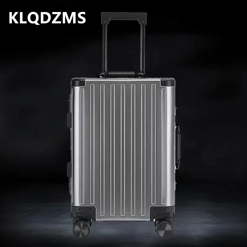 KLQDZMS maleta de negocios 20 "24" 26 "28 pulgadas aleación de aluminio y magnesio cubierta de carrito de gran capacidad caja de embarque para hombres equipaje