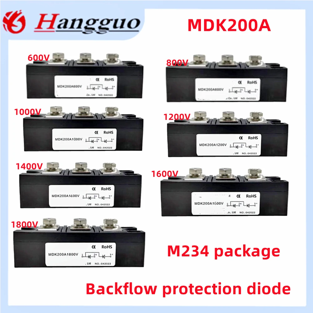 200A anti-backflow diode MDK200-16 MDK200A 600V 800V 1000V 1600V 1800V DC circuit anti-backcharge diode module M234 package