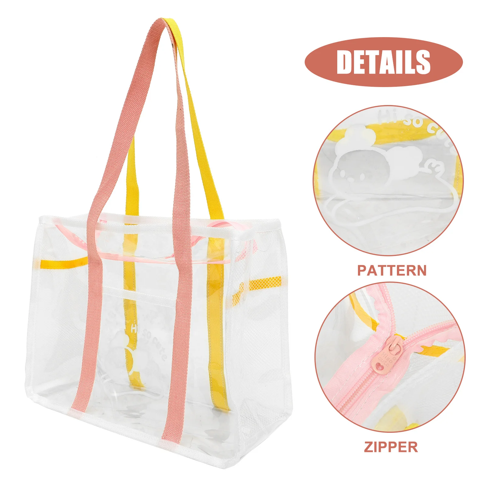 

Beach Tote Bag Lightweight Portable Handheld Travel Tote Large Capacity Mesh Design Easy Carry Durable Practical Beach