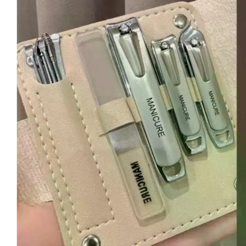 Stainless Steel Nail Clipper Set With Ultra  Blades Portable Case For Home Travel Manicure Grooming