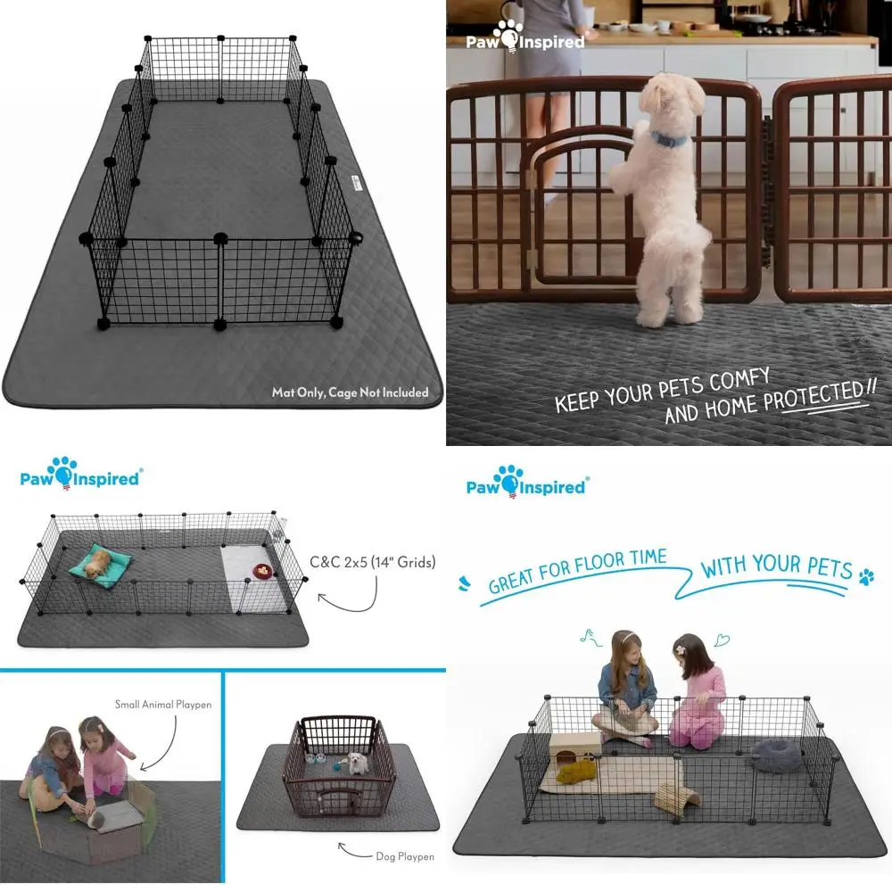 

Super Absorbent 80x50 Inch Playpen Mat with Non-Slip Bottom for Pets, Suitable for Dogs, Rabbits, Guinea Pigs, and Small Animals
