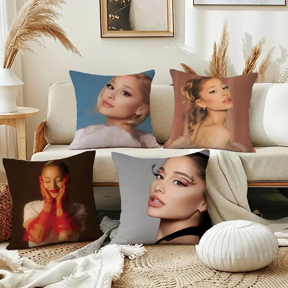 Pop Singer Ariana Grande Cushion Cover Short Plush Pillowcase, Washable Wrinkle Resistant Cover for Bedroom Gift